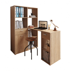 PC miza s polico, hrast sonoma, MINESON