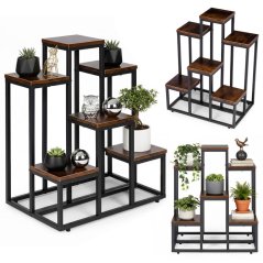 Raft decorativ pentru flori cu 6 rafturi Loft ModernHome (promoție)