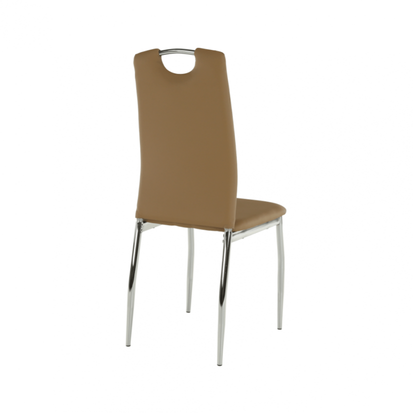 Esszimmerstuhl, Kunstleder beige/chrom, ERVINA