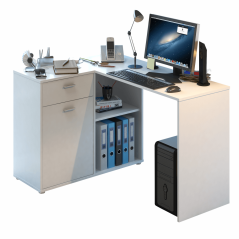 Kutni PC stol, bijela, KALIMERO