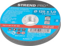 Kotúč Strend Pro 125x1,0x22,2 mm, rezný na kov, bal 10 ks