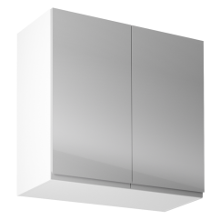 Oberschrank, Weiß/Grau Extra Hochglanz, AURORA G80