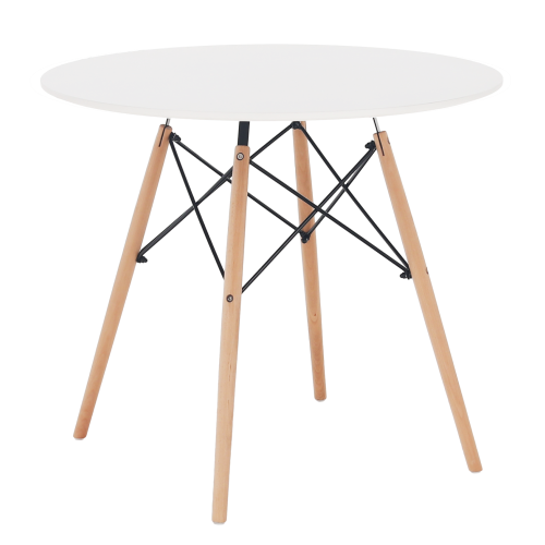 Étkezőasztal,  fehér/bükk, átmérő 80 cm, GAMIN 2 NEW 80 (akce)