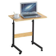 Verstellbarer PC-Tisch mit Rollen, Eiche/Schwarz, JUSTUS