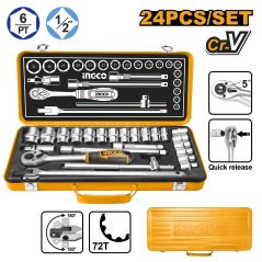 Gola készlet 24db 1/2" tokban INGCO Industrial