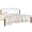 Manželská postel, dřevo olše/stříbrný kov, 180x200, MIRELA