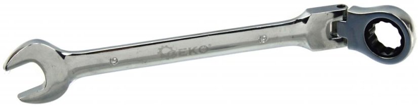 Ratschenschlüsselsatz mit Gelenk, 6-teilig (8,10,13,15,17,19 mm), GEKO