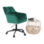 Krzesło biurowe, szmaragdowa tkanina Velvet/metal, HAGRID