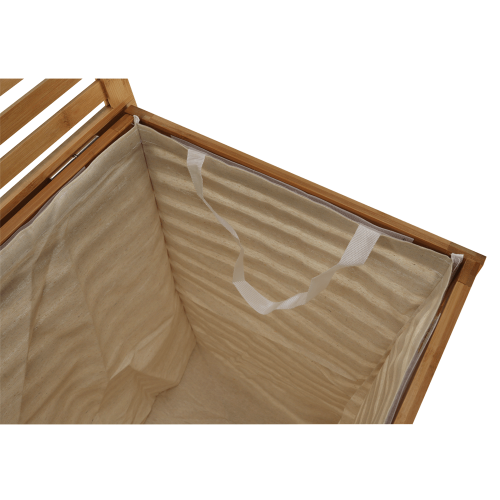 Wäschekorb, lackierter Bambus/Beige, BASKET