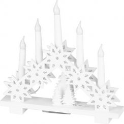Svícen MagicHome Vánoce, 6x LED teplá bílá, 2xAA, interiér, 32x5x30,5 cm