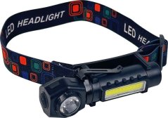 Lampă frontală Strend Pro XL0702, 110x34mm, 3W, XPE + COB 200 lm, 1200mAh, cu cap detașabil