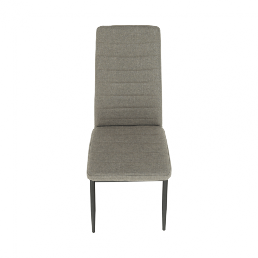 Stuhl, brauner Stoff/schwarzes Metall, COLETA NOVA