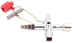 Klíč univerzální na rozváděcí skříňky 60 x 86 mm, 4 různé koncovky, kovový, XL-TOOLS