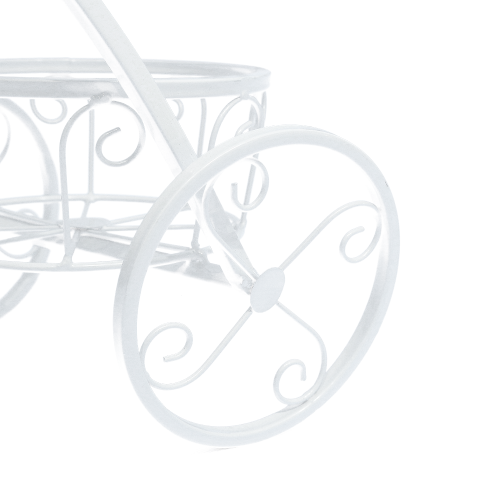 Retro květináč ve tvaru kola, bílá, PAVAR