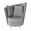 Fotel w stylu Art Deco, jasnoszara tkanina Paros/dąb, OKRĄGŁY NOWOŚĆ
