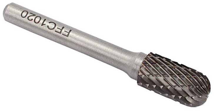 Technischer Fräser zylindrisch halbrund 10 x 20 mm, Länge 60 mm, TYP C, Schaft 6 mm, XL-TOOLS