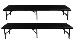 Skladací záhradný stôl 180 cm + 2 lavice - čierny (akce)