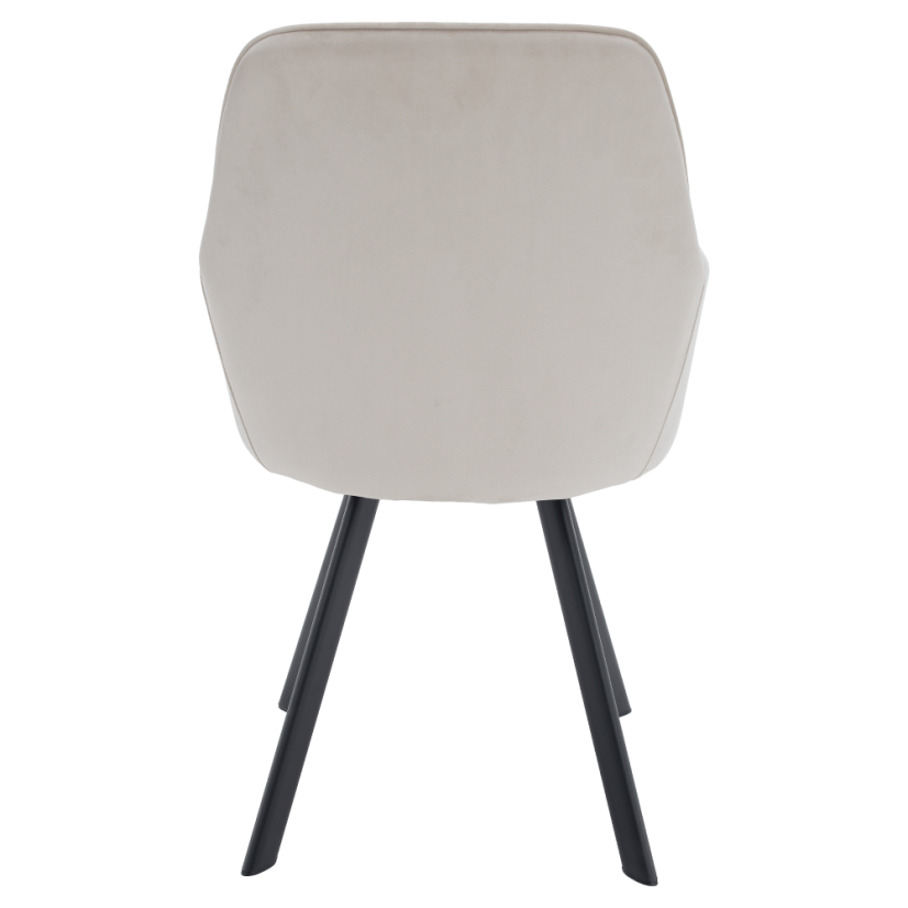 Designer-Sessel, beige Samtstoff, AURIL