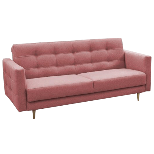 Sofa 3-osobowa w całości tapicerowana, tkanina w kolorze starego różu, AMEDIA