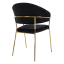 Designer-Esszimmerstuhl, schwarzer Samtstoff/Gold-Chrom-Gold, DASMIN TYP 1