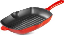 MagicHome Castora Line Bratpfanne, Grillpfanne, emailliertes Gusseisen, 270x270x45 mm