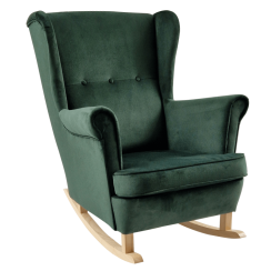 Gugalni stol s krili, zelen/bukev, TEJA