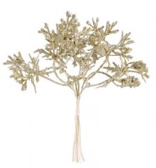 Zweig MagicHome Weihnachten, golden 15 cm