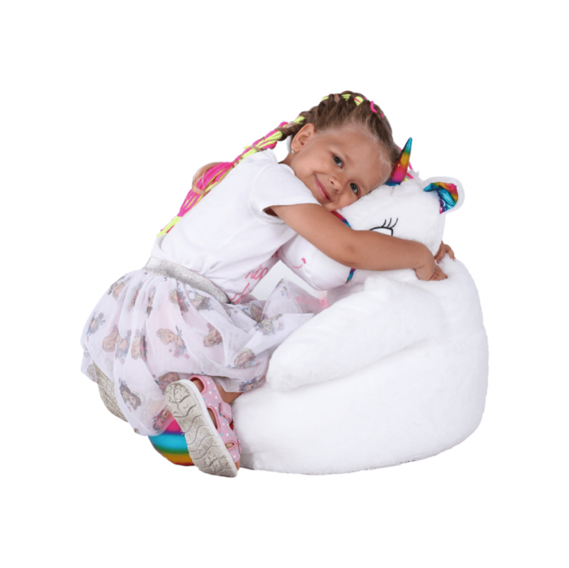 Einhorn-Sitzsack, weiß/rosa/Farbmix, BUFEL