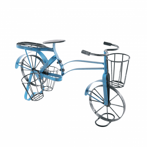 Ghiveci RETRO în formă de bicicletă, negru / albastru, ALBO