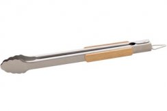 Strend Pro Grill fogó, grillezéshez, rozsdamentes, gumírozott fa nyéllel, 4,3x38-42 cm
