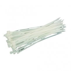 Kabelska vezica Strend Pro CT66BW, 250x3,6 mm, 50 kos, bela, najlon, vezava