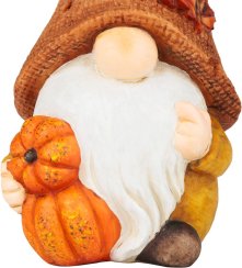 MagicHome Természeti dekoráció, Törpe sütőtökkel, polirezin, 11x9x23 cm