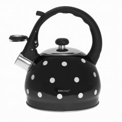 Edelstahl-Teekanne 2l Kinghoff, schwarz, gepunktet KLC