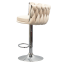 Designer Barhocker, beige Samtstoff/Chrom, BRIN (akce)