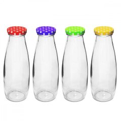 Szörpös/leves üveg TO 48 480ml átlátszó üveg, 6 darabos kiszerelés, pöttyös kupakkal