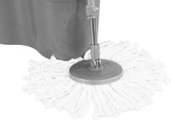 Súprava upratovacia Strend Pro Quantum 16l, rotačný mop na podlahy + vedro, teleskopická násada, tyrkys/sivá, mix farieb