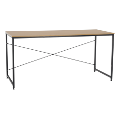 Psací stůl, dub/černá, 150x60 cm, MELLORA