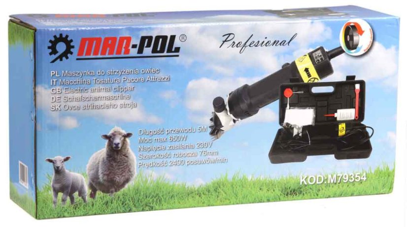 Strižni stroj za ovce z regulacijo, 650 W, širina reza 85 mm, MAR-POL