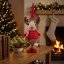 MagicHome Weihnachtsfigur, Rentierhirschkuh mit Schal, Stoff, rot, 18x16x55 cm