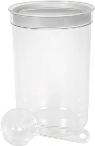 Curver® DRY FOOD pločevinka, 1700 ml, z merilno skodelico, barva mint/siva/breskev, 13x19 cm