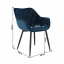 Design-Sessel, blauer Samtstoff, FEDRIS