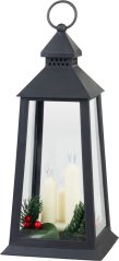 Lampáš MagicHome Vianoce, plast, čierny, 3xLED žltá, 14x14x35 cm, 3xAAA (akce)