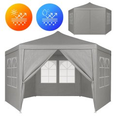 Záhradný pavilón 2x2x2 m s oknami sivý MultiGarden