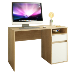 PC-Tisch, Sonoma-Eiche/Weiß, BILI NEU