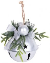 Božićno zvono MagicHome, 08x08x10 cm, srebro