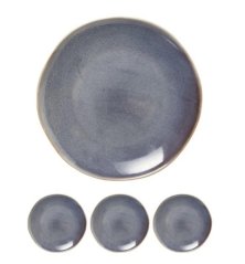 Tanier dezertný kameninový 20 cm sada 4 ks modrý