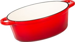 MagicHome Castora Line Auflaufform oval Auflaufform 30cm 4,4lit mit Deckel, emailliertes Gusseisen