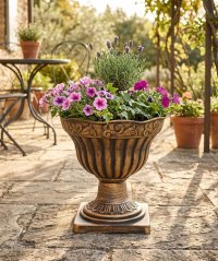 Blumentopf Strend Pro Antik, mit Sockel, 30x30 cm, Gold, Metallic-Effekt (akce)