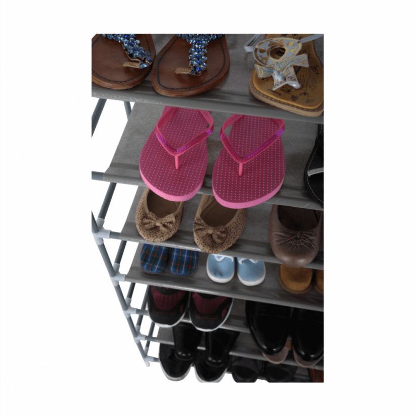 10-reihiges Schuhregal, grau, FILOU