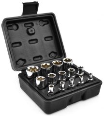 Set glav TORX E4-E24 14-delni v plastičnem kovčku GEKO